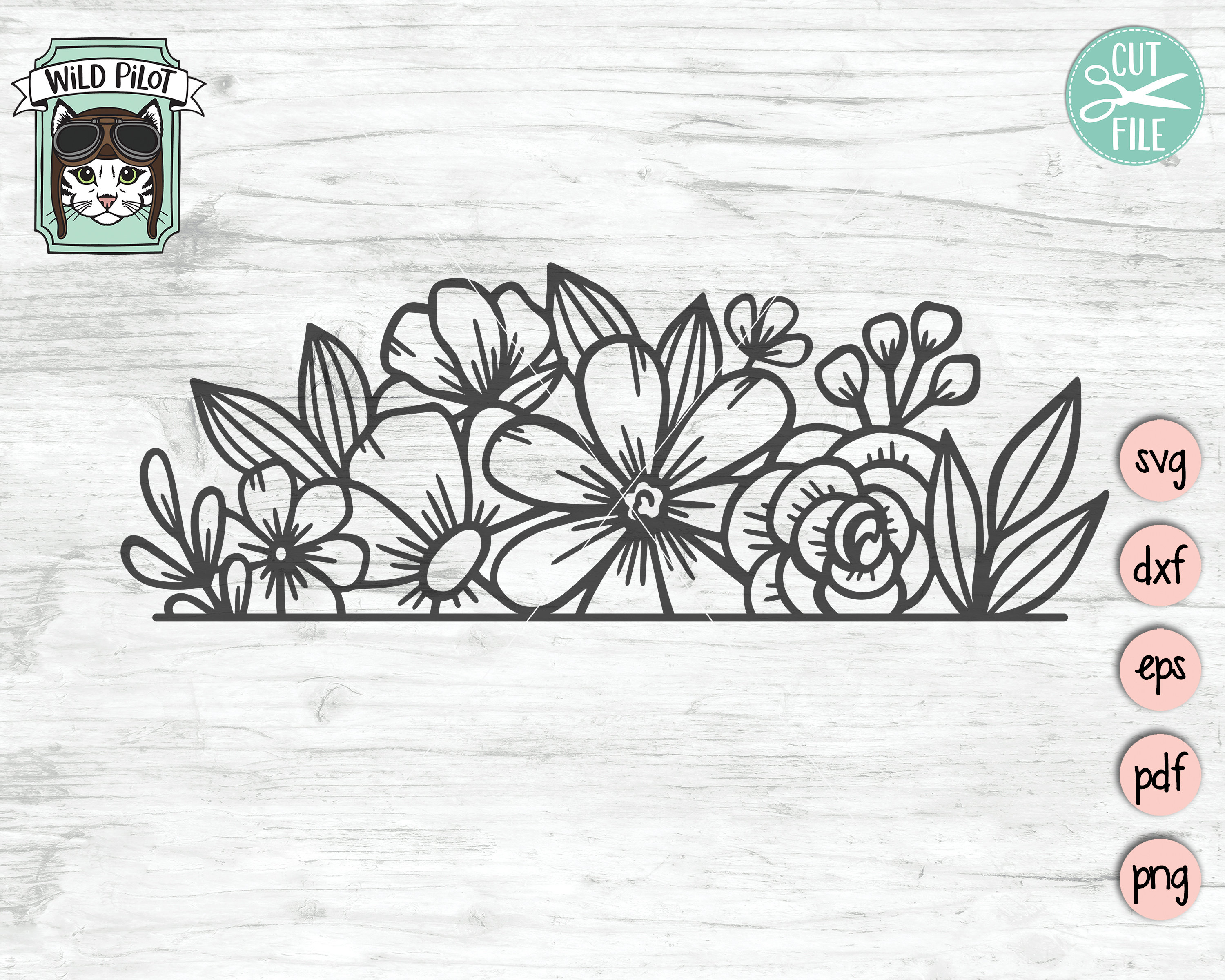 Flower Border Svg Botanical Svg Split Monogram Svg Fl - vrogue.co