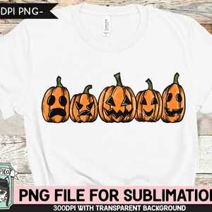 Jack o Lanterns SUBLIMATION design PNG, fichier png de citrouille, conceptions de sublimation de citrouille, automne, automne, Halloween, Thanksgiving, rangée de citrouille