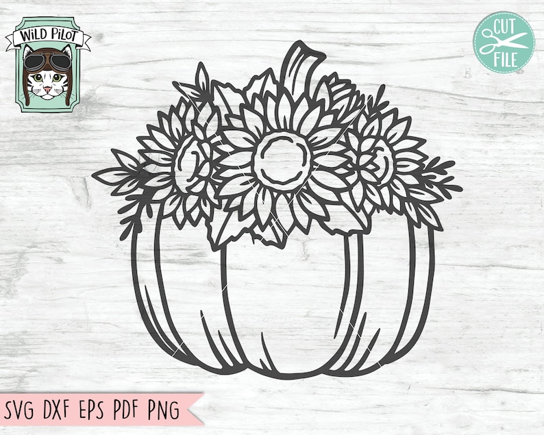 Download Floral Pumpkin SVG file Sunflower Pumpkin svg Flower ...