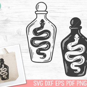 Snake SVG, Potion Bottle SVG, Animal svg, Snake Clipart, Halloween SVG, Mystical svg, Witchy svg, Witchcraft svg, Reptile svg