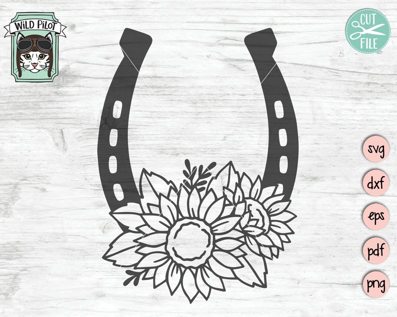 Download Horseshoe SVG file Horseshoe cut file Horseshoe Sunflowers ...