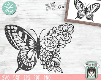 Butterfly SVG File, Floral Butterfly svg, Butterfly Flowers, Butterfly Floral SVG, Butterfly cut file, Butterfly Wings, Insect, Bugs
