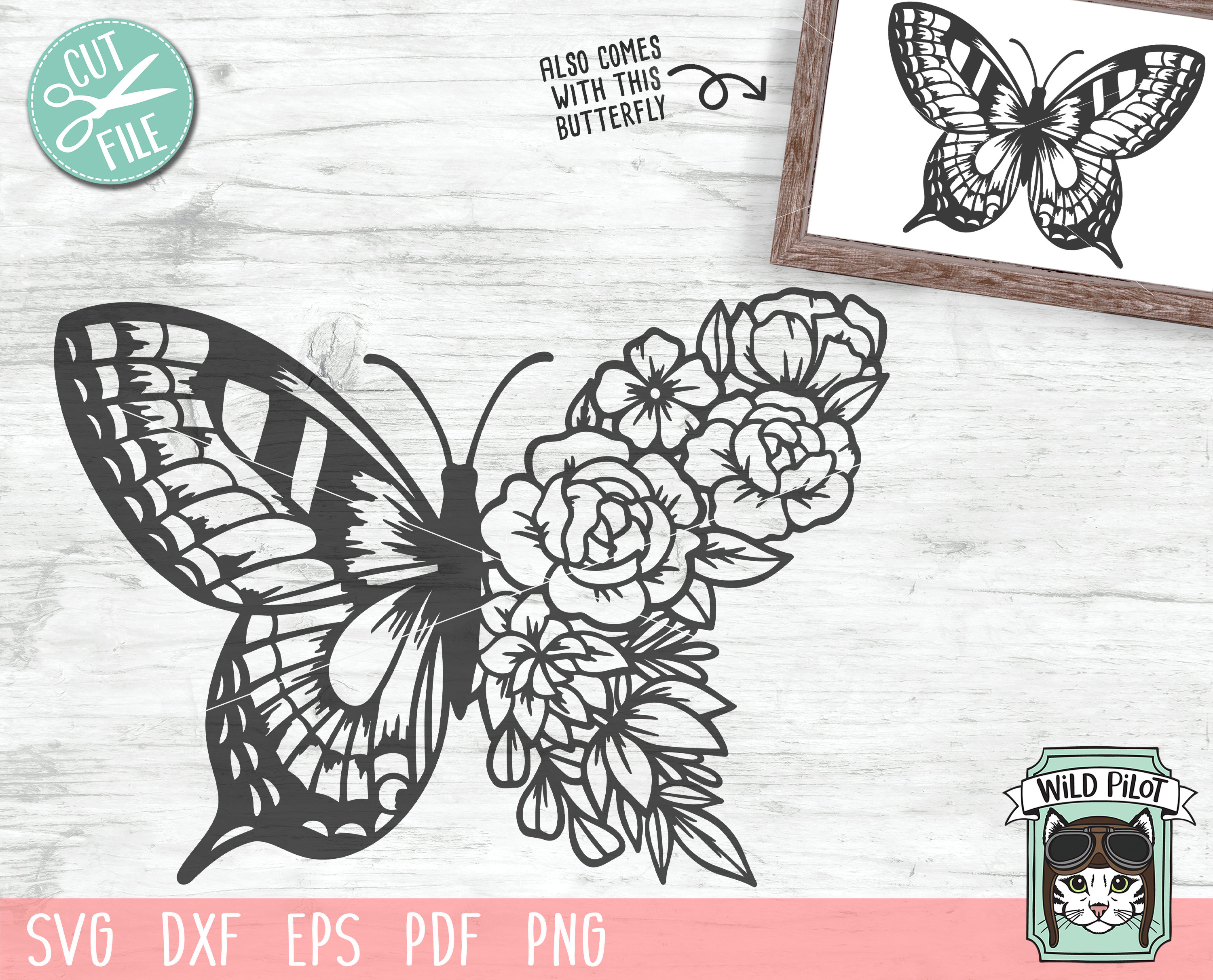 Butterfly SVG File Floral Butterfly svg Butterfly Flowers | Etsy