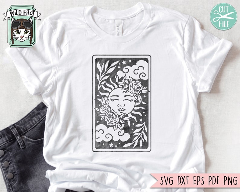 Tarot Card Sun Svg Floral Sun Tarot Svg File Flower Sun - Etsy