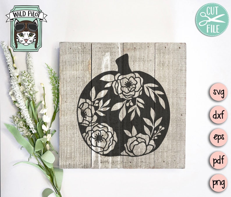 Download Floral Pumpkin SVG file Flower Pumpkin cut file Fall svg | Etsy