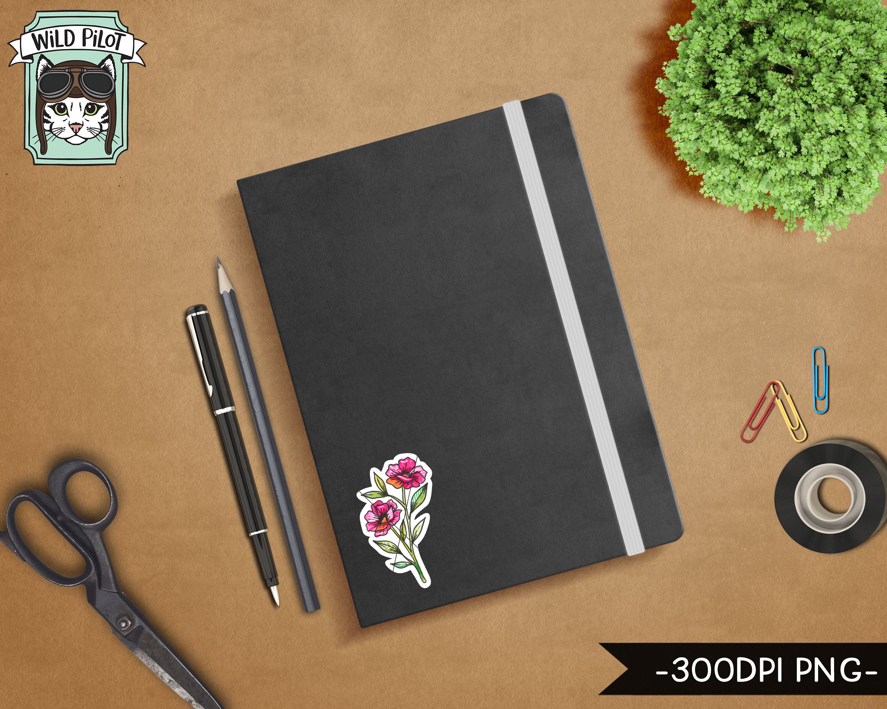 Stickers Bundle PNG  Printable Flower Stickers (995067)