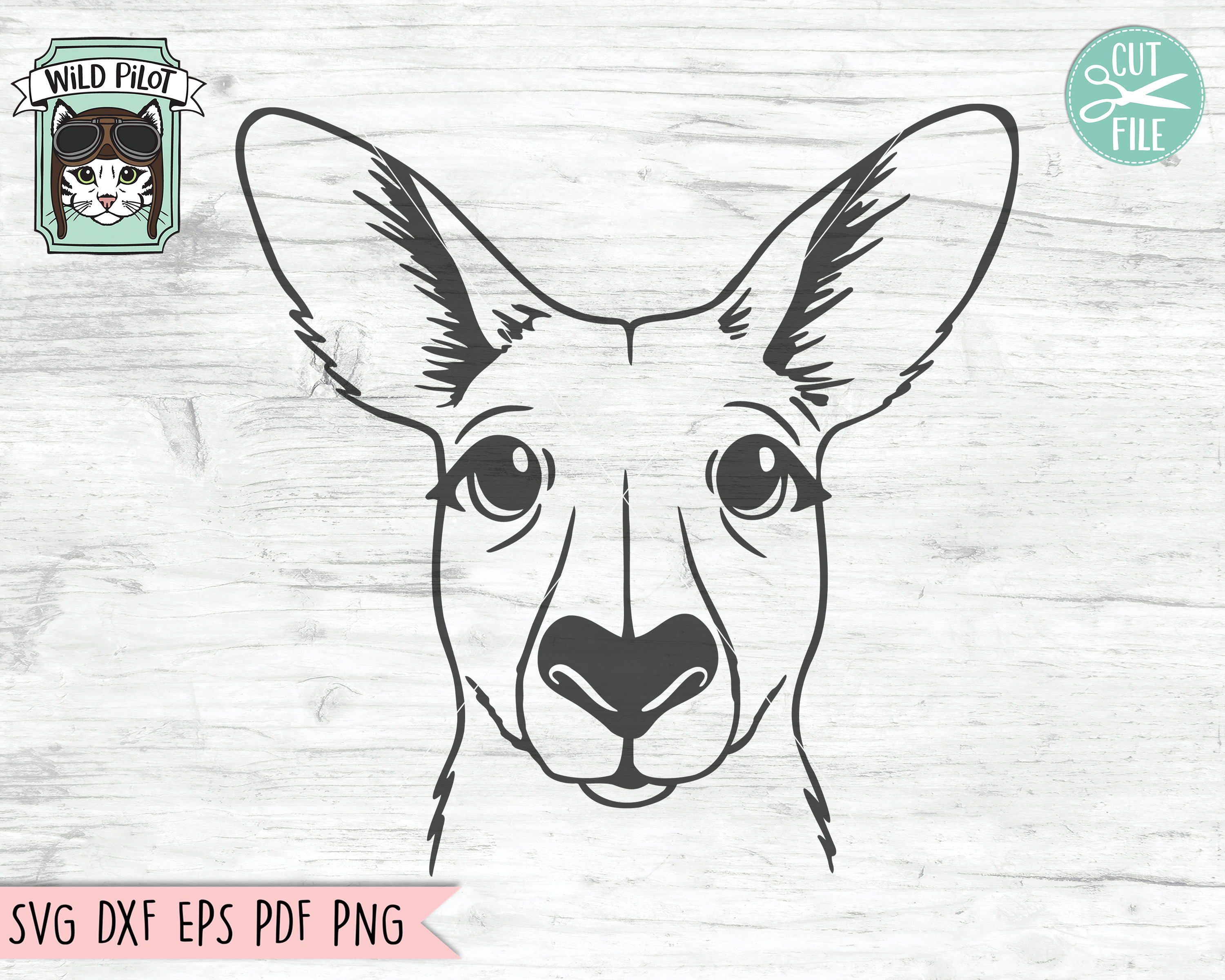 Kangaroo Svg File Kangaroo Cut File Animal Face Svg Cut Etsy