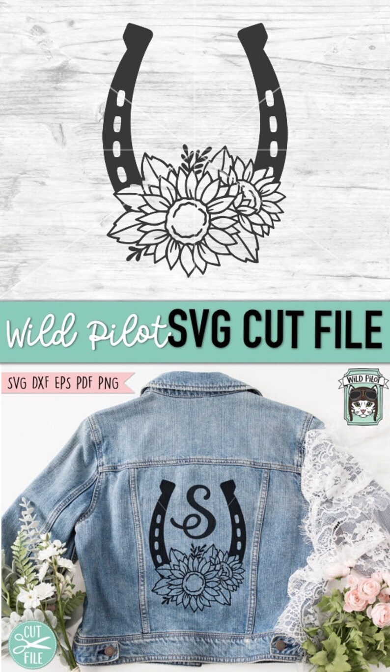 Download Horseshoe SVG file Horseshoe cut file Horseshoe Sunflowers ...