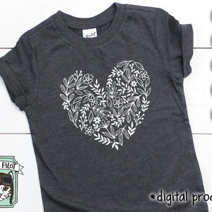 Valentines Day SVG, Heart SVG File, Valentine Shirt svg, Valentine png, Heart Cut File, Love SVG, Valentine Cut File, Flower Heart svg image 3