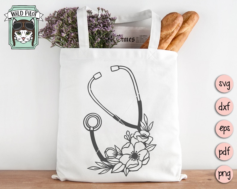 Download Stethoscope Floral SVG file Nurse svg file Nursing svg | Etsy
