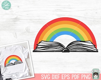 Rainbow SVG, Book SVG, Reading SVG, Book Lover svg, Librarian svg, Library svg, Teacher Shirt svg, Read svg, Bookish svg, School svg, Reader
