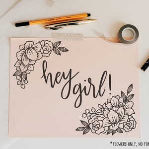 Flowers SVG File, Flower cut file, Floral Corner svg, Flower Border, wedding, Flower corner, floral cut file, frame, chalkboard sign stencil image 3