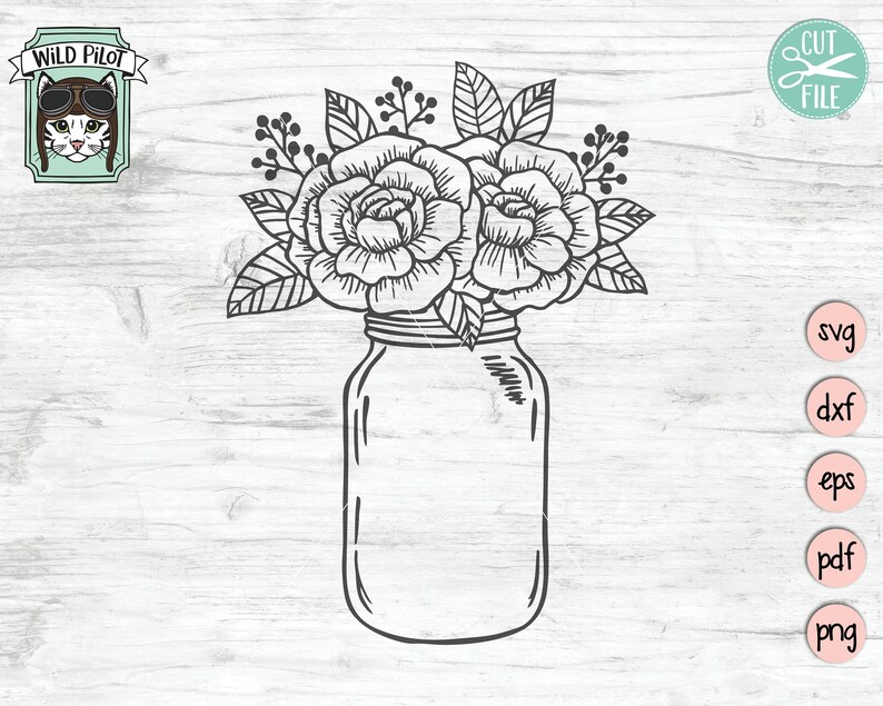 Free Free 309 Mason Jar Flower Svg SVG PNG EPS DXF File