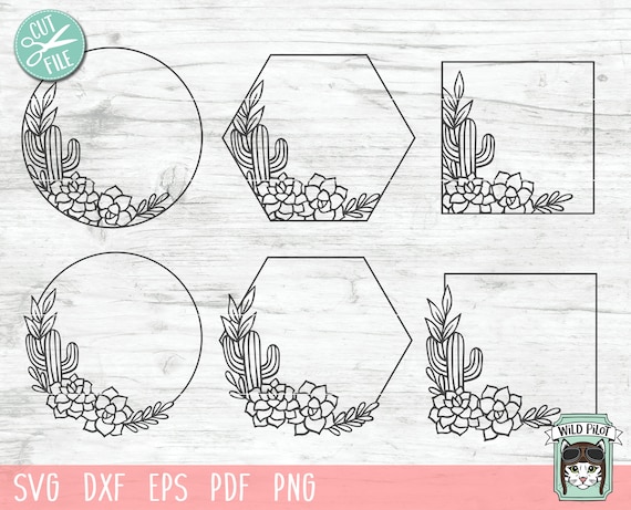 Download Cactus Frames SVG Cactus SVG file Cactus Monogram svg | Etsy