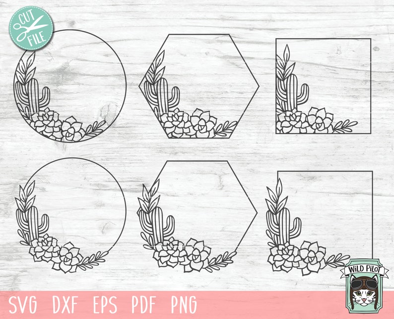 Download Cactus Frames SVG Cactus SVG file Cactus Monogram svg | Etsy