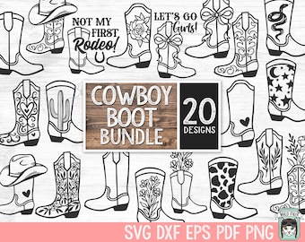 Cowboy Boots SVG files Bundle, Cowgirl SVG file, Floral Cowboy boots svg, Flower Cowboy Boots svg, Cowboy Hat svg files, Snake, Cactus, Bow