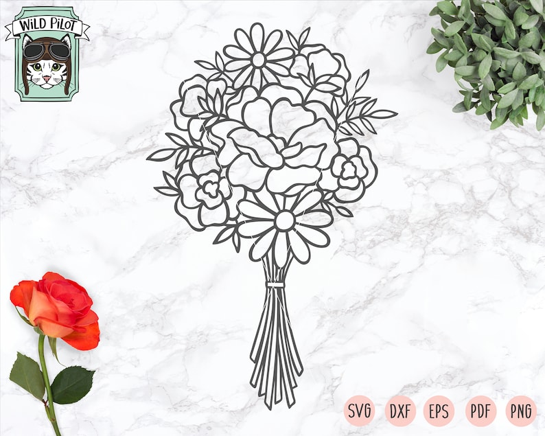 Flower SVG Files Bouquet SVG Cut File Bouquet of Flowers - Etsy Canada