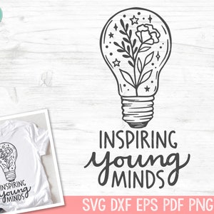 Light Bulb SVG, Flowers SVG Cut File, Floral SVG, Inspirational Quote svg, Flowers png, Flower Clipart, Floral Clipart, Light Bulb Clipart