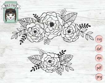 Flowers SVG file, pretty flowers cut file, flowers clipart, wedding flowers clip art, flower svg file, floral, cut file