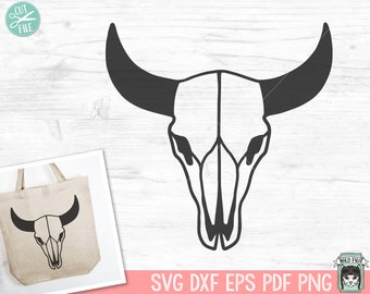 Cow Skull SVG Cut File, Bull Skull SVG, Mystical svg, Crescent Moon svg, Cow Skull png, Southwest SVG, Boho svg, Longhorn svg, Buffalo svg