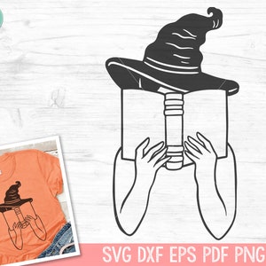 Witch SVG, Halloween Book Lover SVG, Witch Reading Book SVG, Reading svg, Halloween Teacher svg, Librarian svg, Witchy svg, halloween png