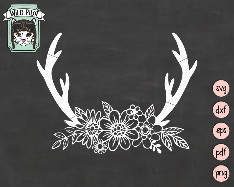 Download Floral Deer Antlers SVG Deer Antlers Flowers svg file ...