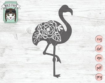 Flamingo SVG, Flamingo Silhuett SVG, Flamingo svg-fil, Flamingo klippfil, Flamingo Blommor svg, Blommig svg, Sommar svg, Fågel svg