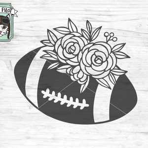 Football SVG file, floral football svg, football cut file, girls football svg, football vector, flowers Svg, for her, mother Svg, mom svg