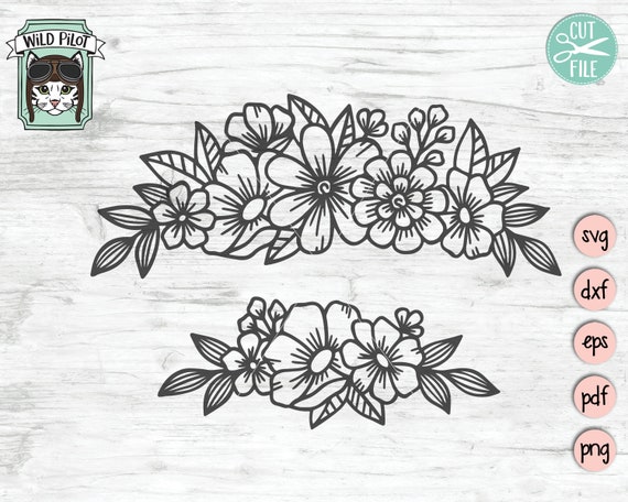 Download Flower Svg Files Flower Border Svg Floral Svg Files Flower Cut File Flower Corner Flower Flourish