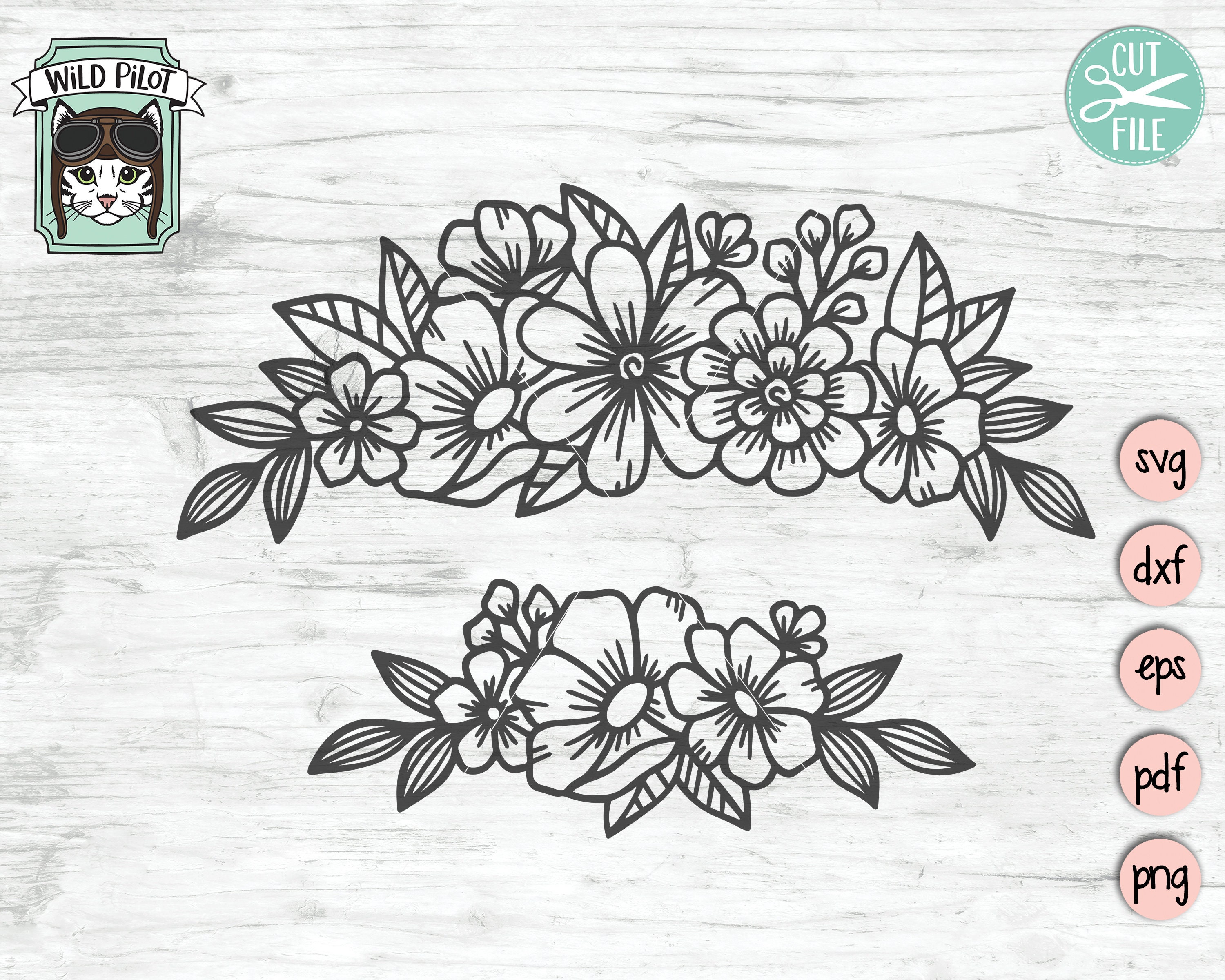 Flower SVG Files Flower Border SVG Floral SVG Files Flower - Etsy UK