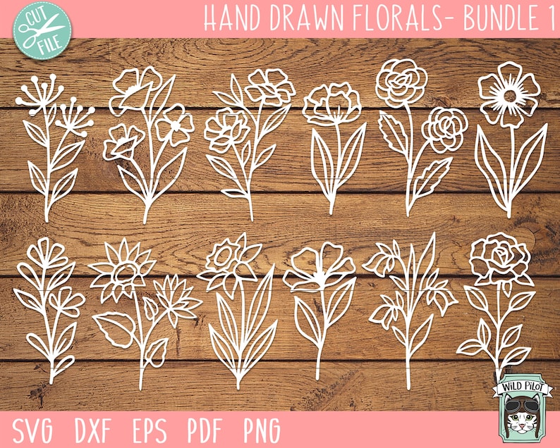 Download Flower Bundle SVG Flower Doodles SVG files Floral Bundle ...