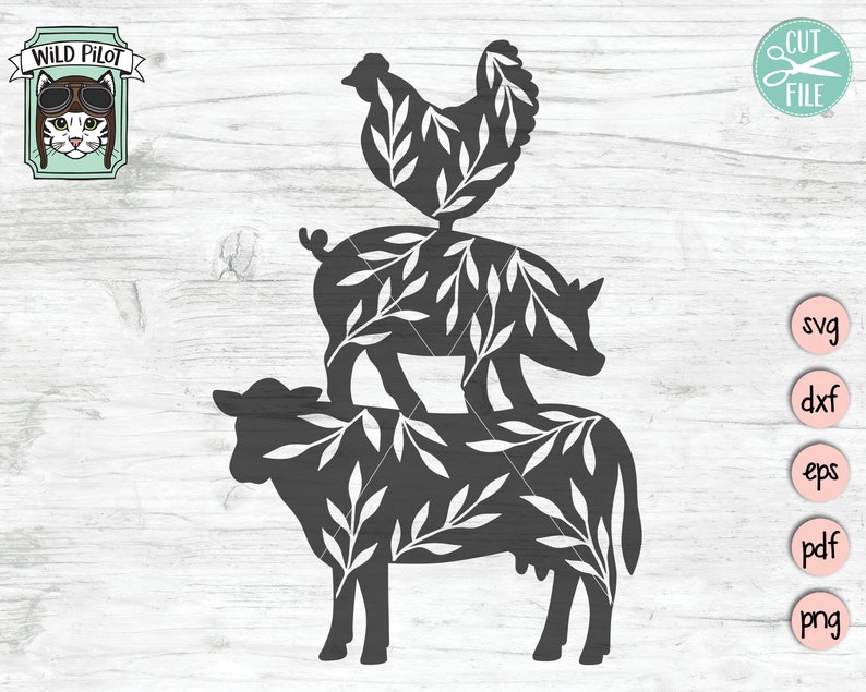Download Farm animal svg file Farm Animal Stack SVG Pig Chicken Cow ...