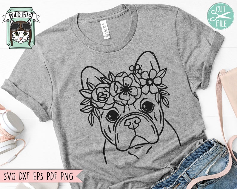 Download Dog SVG Dog with Flower Crown SVG Dog cut file French | Etsy