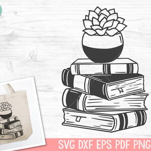 Book SVG, Reading SVG, Succulent Svg, Book Lover SVG, Cactus Svg ...
