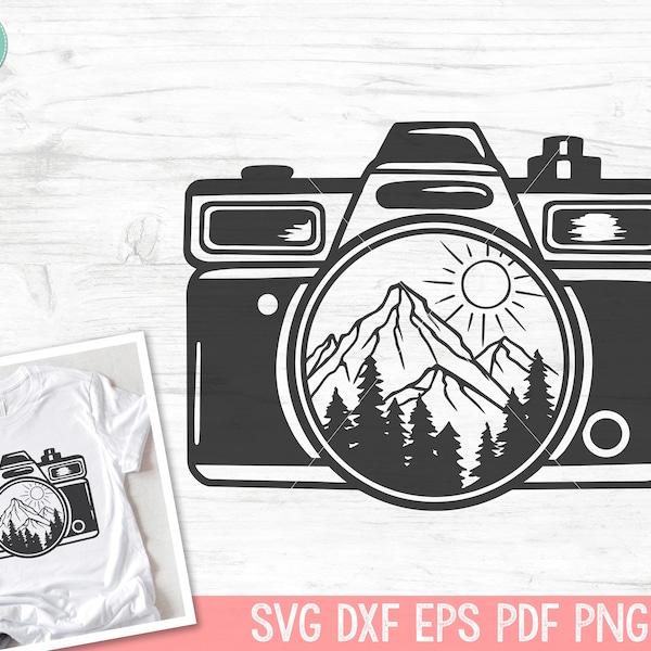 Camera SVG, Adventure SVG, Photography SVG, Photographer svg, Mountains svg, Camping svg, Hiking svg, Forest svg, Camera Clipart, Camera png