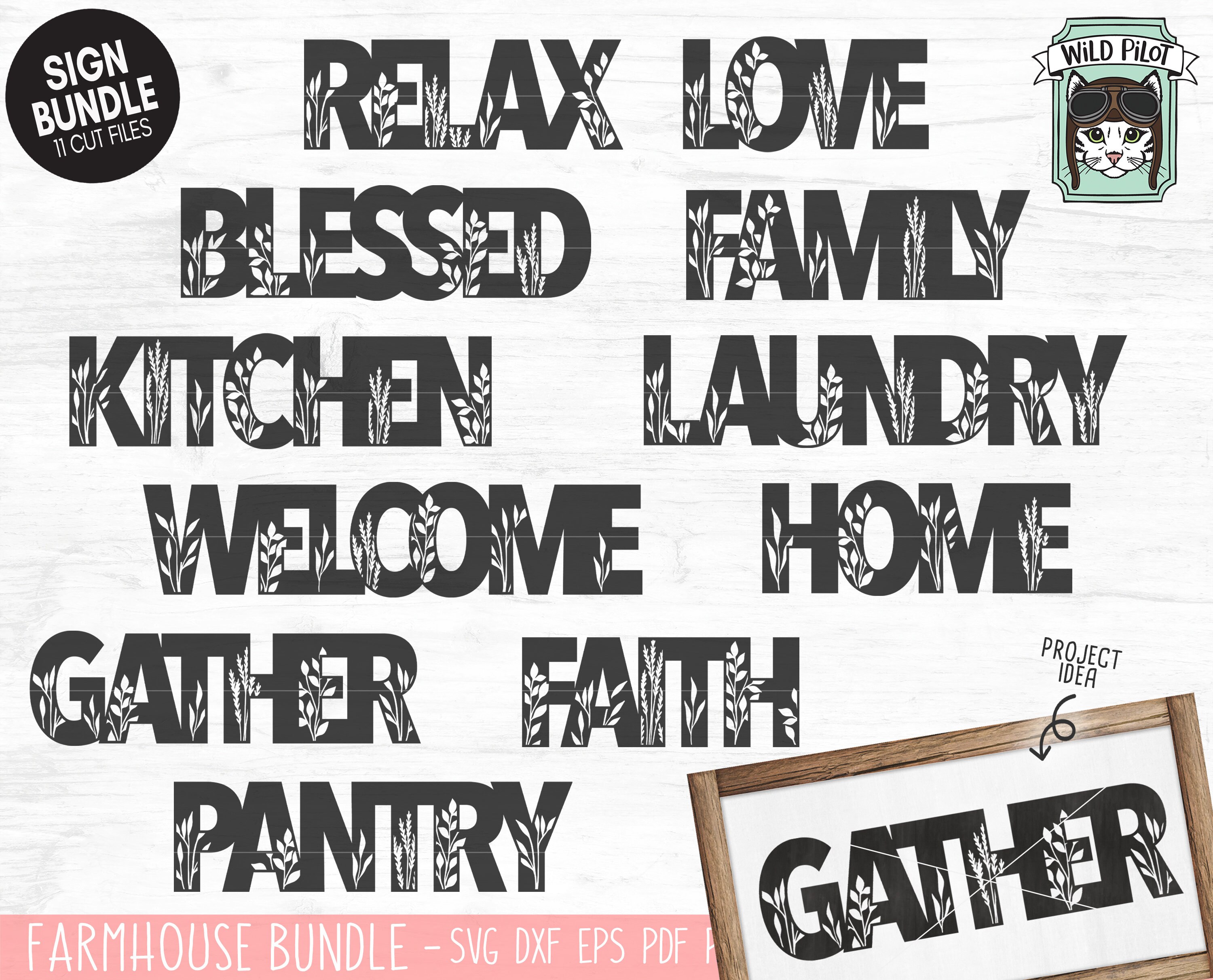 Home Sign Bundle SVG File, Farmhouse Sign Cut Files, Home, Relax, Love ...
