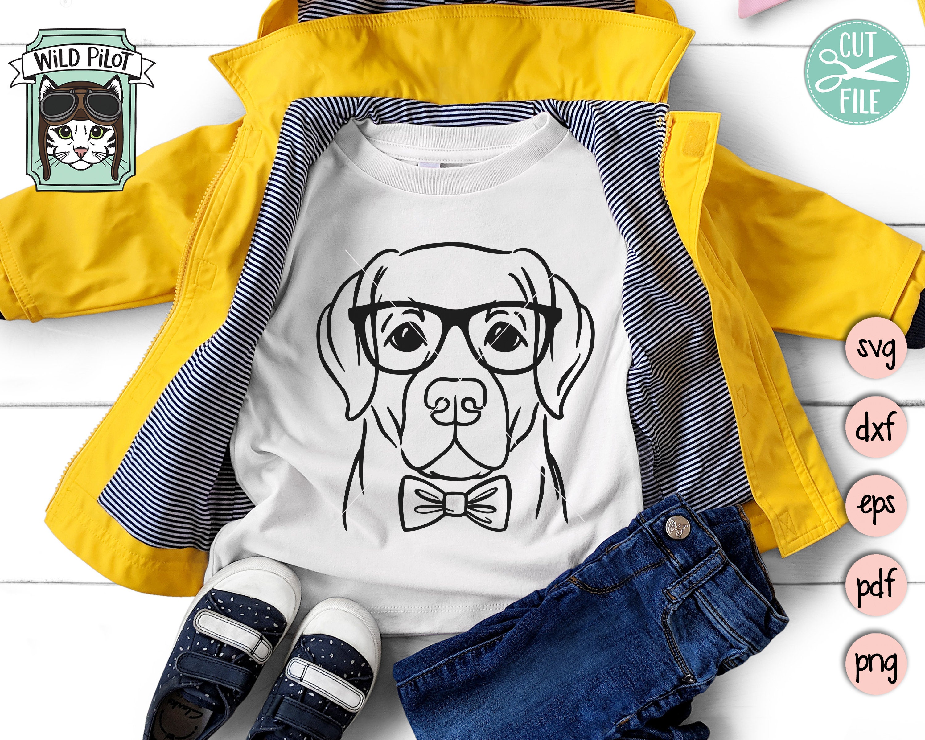 Labrador Svg File Dog With Glasses Svg Dog Cut File Dog Svg | Etsy