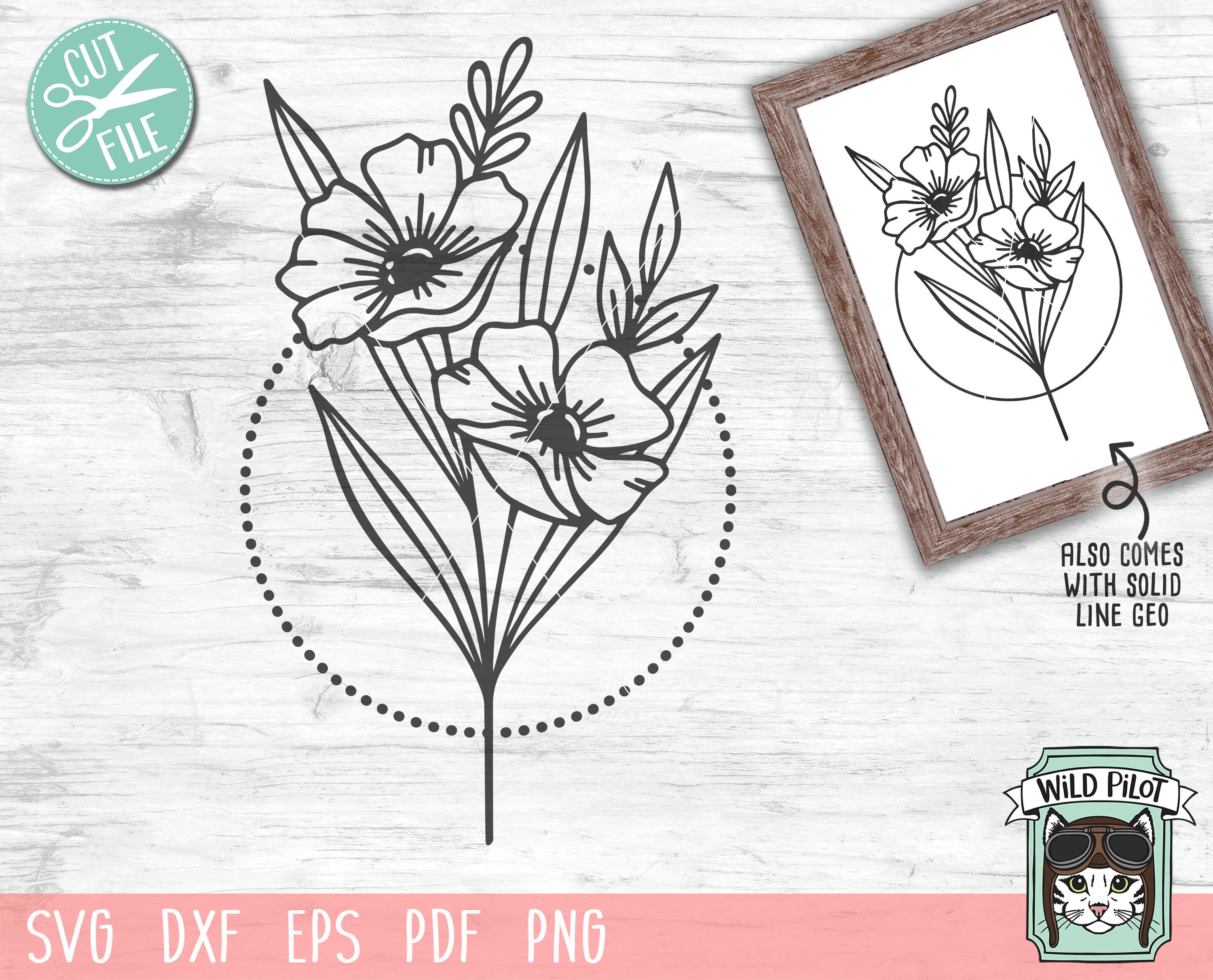 Download Flower Bouquet Svg File Flower Svg Floral Svg Geometric Etsy