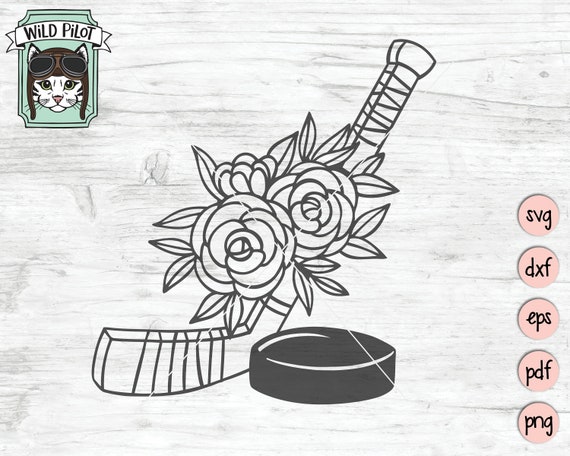 Hockey SVG file, floral hockey svg, hockey cut file, girls hockey svg, hockey vector, sports svg, flowers svg, for her, mother svg, mom svg
