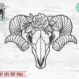 Ram Skull SVG file, Flower Skull svg, Boho Skull svg file, Floral Bighorn Sheep svg, Animal Skull cut file, bohemian svg, southwest svg file
