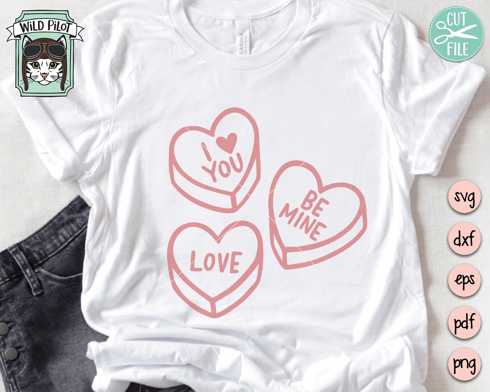 Valentines Day SVG File, Candy Hearts SVG File, Conversation Heart Svg ...