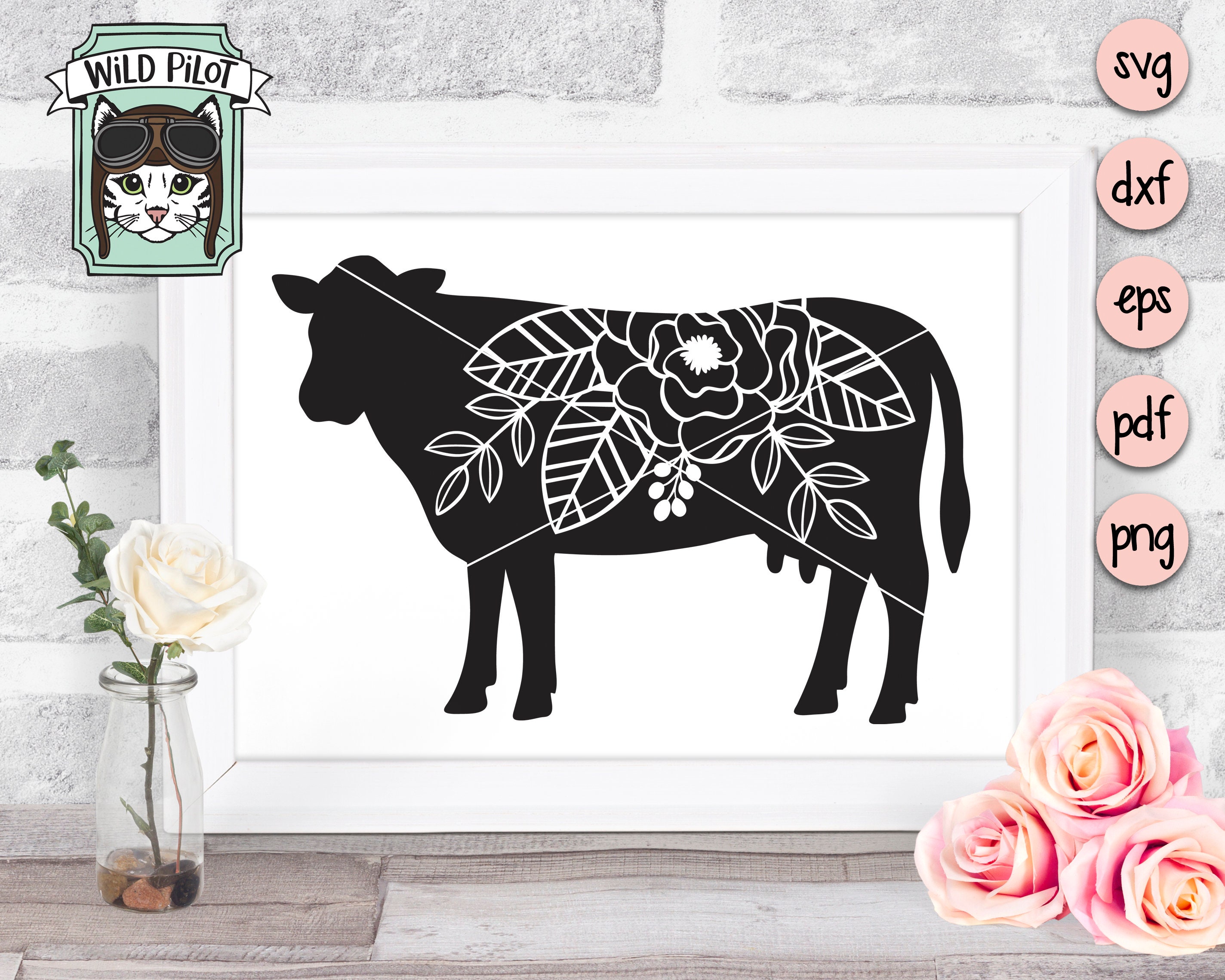 Free Free 266 Flower Silhouette Highland Cow Svg SVG PNG EPS DXF File