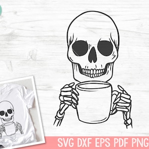 Halloween SVG, Skull SVG, Coffee SVG, Halloween Coffee svg, Coffee Clipart, Skull Clipart, Coffee png, Skull png, Coffee Cup svg