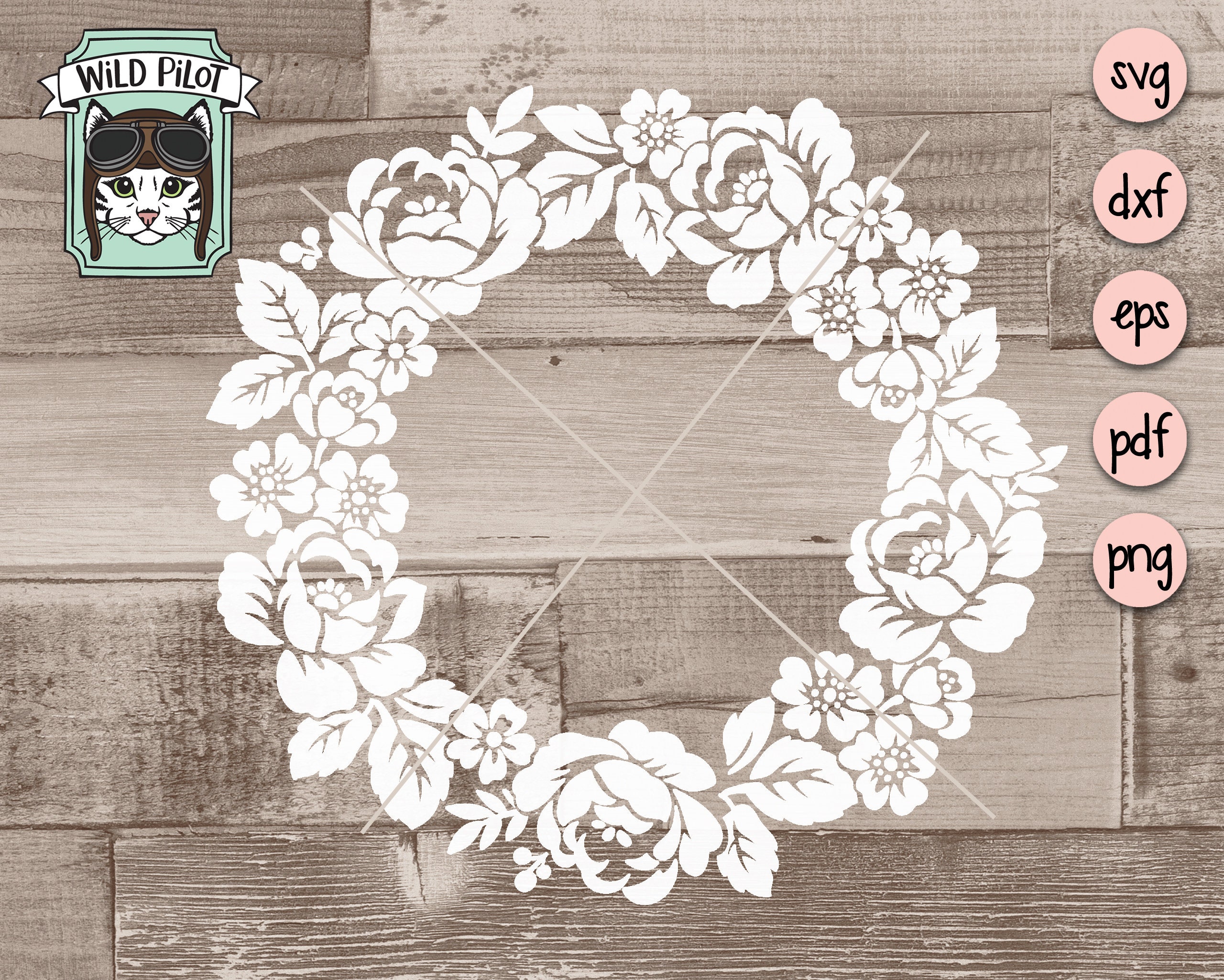 Download Wreath Svg File Flower Wreath Svg File Wreath Cut File Etsy