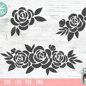 Flower SVG files, Flower cut svg, Flower cut file, Floral svg files, Floral cut file, Flower Border svg, Flower border, flower stencil