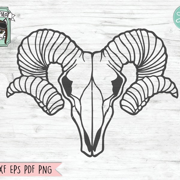 Ram Skull SVG file, Ram Skull cut file, Animal Skull svg file, Animal Skull cut file, Bighorn Sheep svg file, Boho Skull, bohemian