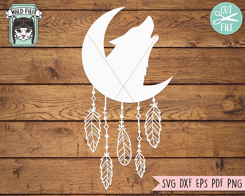 Download Moon Wolf Dreamcatcher svg file Wolf Moon svg Dreamcatcher ...