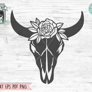 Cow Skull Flowers SVG, Cow Skull Floral SVG, Bull Skull Floral SVG, Bull Skull Flower svg, Southwest svg, Boho svg, Longhorn svg, Bohemian