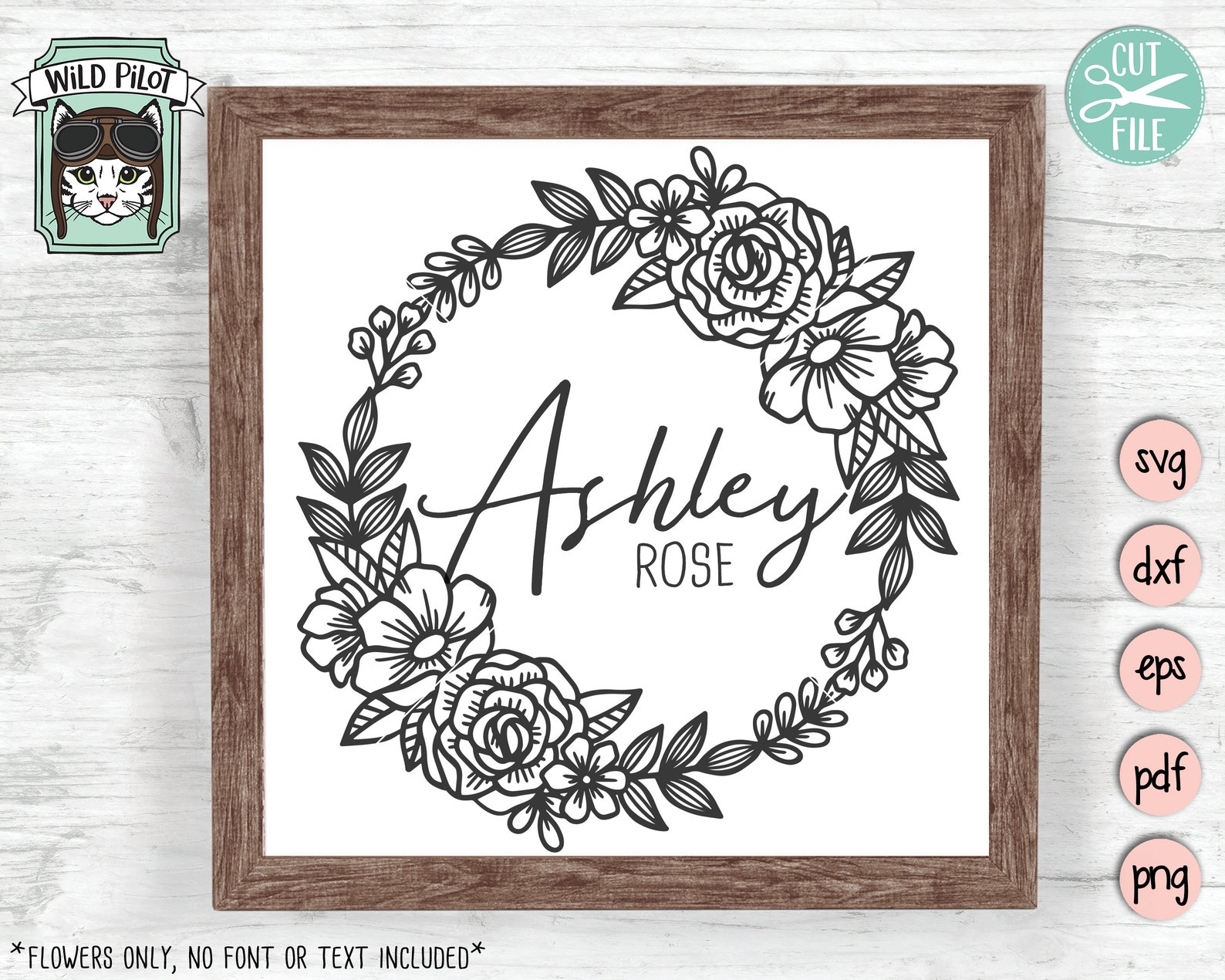 Wreath SVG File Flower Wreath Svg Floral Wreath Clipart - Etsy