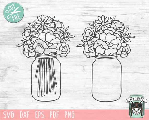 Download Mason Jar SVG file Mason Jar cut file Mason Jar with | Etsy